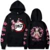 Anime Demon Slayer Hoodies Kamado Nezuko Print Men Women Plus Size Pullover Hooded Causal Round Neck Streetwear Tops Clothing