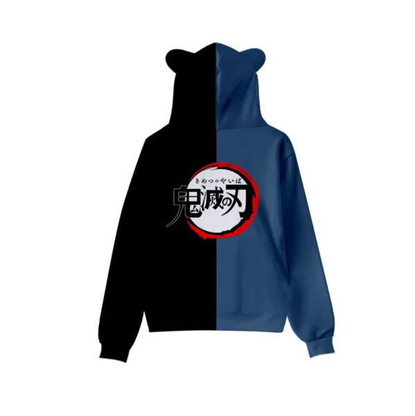 Demon Slayer Hoodie Men Woman Anime Family Outfit New Tanjiro Nezuko Cat Ear Print Sweatshirt Kids Adult Unisex