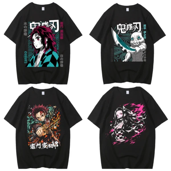 Movie Demon Slayer Infinity Castle T Shirt Men High Quality Cotton Anime Graphic Tees Tops Clothing Harajuku Casual T-shirt