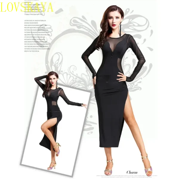 2024 New Latin Salsa Tango Dance Hall Ball Dress Dancer Tassels Clothing Adult Performance Clothing